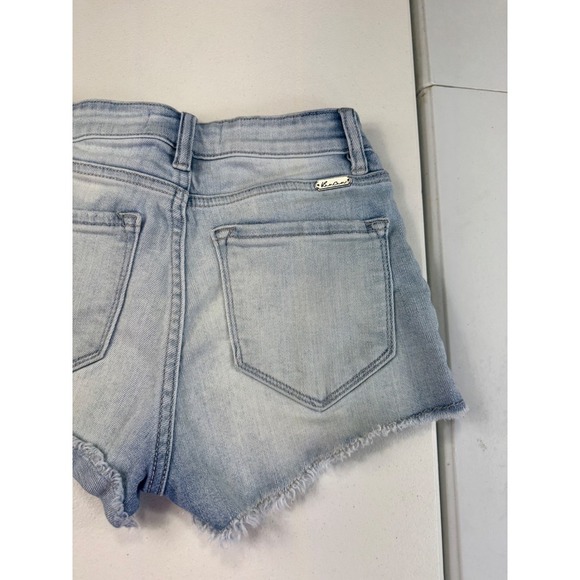 KanCan Signature Denim Shorts Size 26 Frayed Hem Distressed Light Wash - Picture 7 of 12